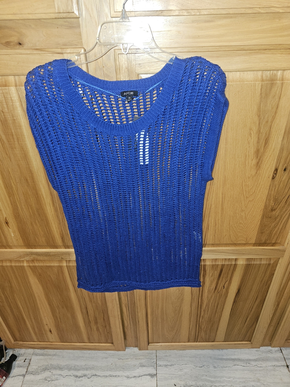 Apt. 9 Blue Open-Weave Knit Sleeveless Sweater